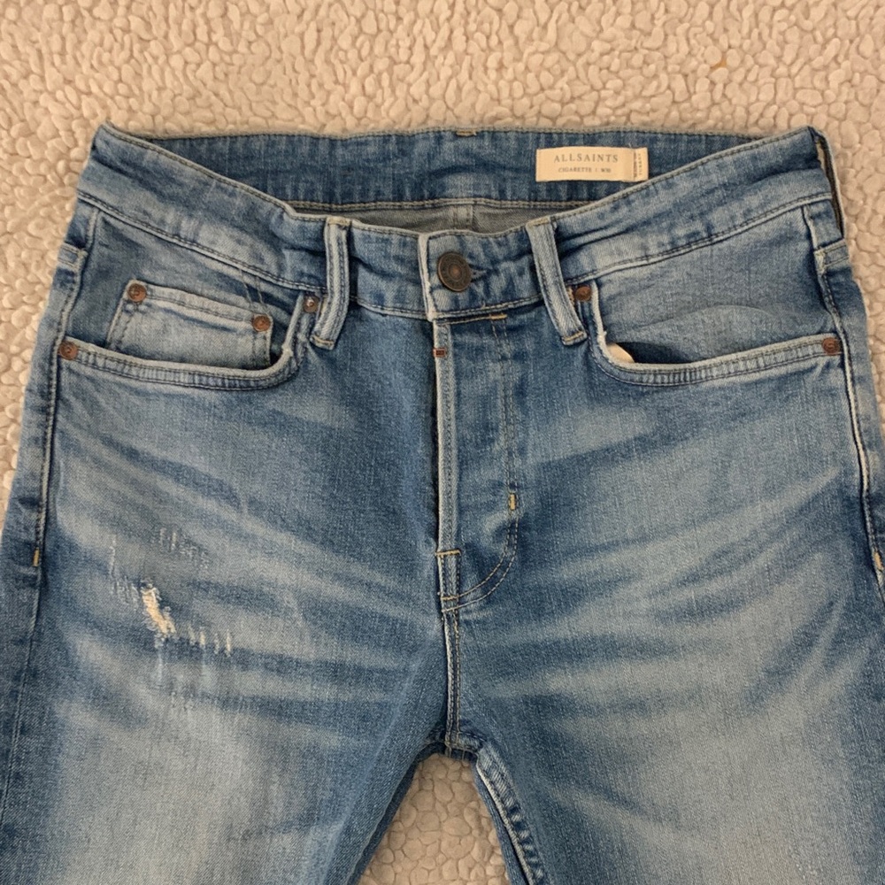 All Saints Men's Denim Slim Jeans - Light Blue